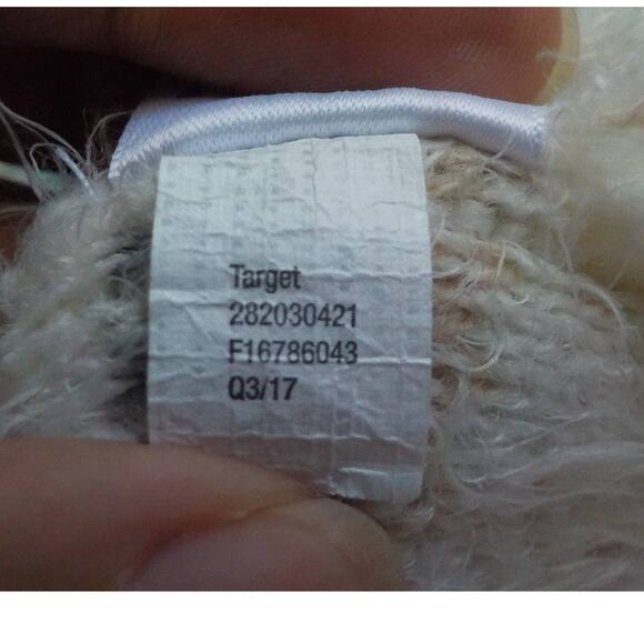 Xhilaration Fluffy Ivory Teal Striped Pullover Sweater Women Large Western Boho - Picture 5 of 7